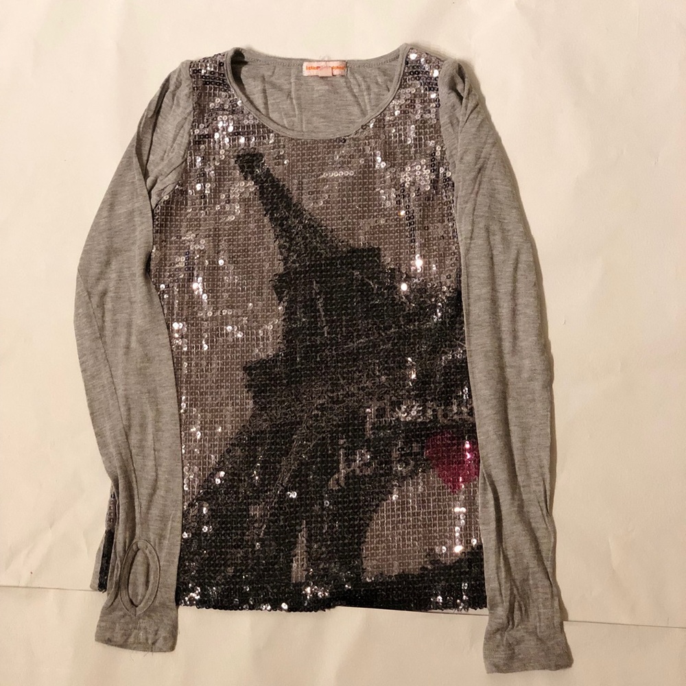 LittleMissMatched Sequin Love Paris Blouse